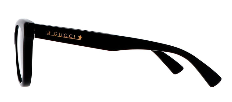 Gucci GG 1173O 001 Square Plastic Black Eyeglasses with Logo Stamped Demo Lenses