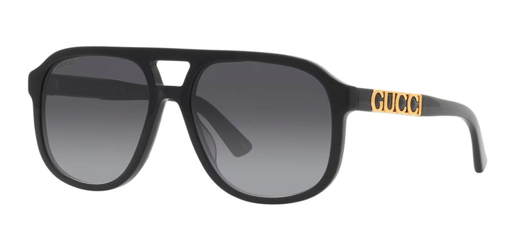 Gucci GG 1188S 002 Aviator Plastic Black Sunglasses with Grey Gradient Lens