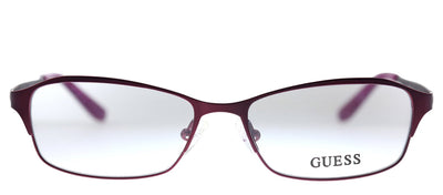 Guess GU 2424 BU Rectangle Metal Burgundy Eyeglasses with Demo Lens