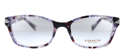 Coach HC 6065 5548 Rectangle Plastic Purple Tortoise Eyeglasses with Demo Lens