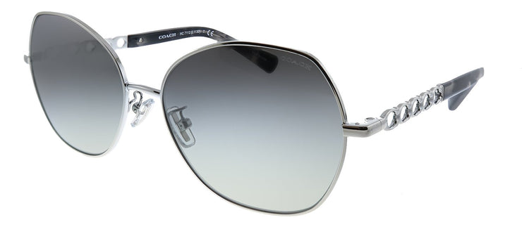 Coach L1130 HC 7112 900111 Butterfly Metal Silver Sunglasses with Grey Gradient Lens