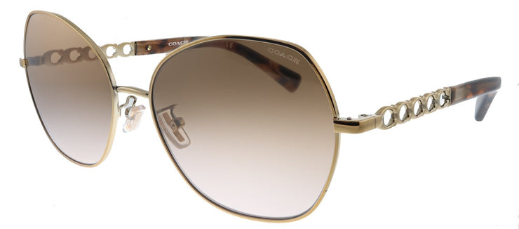 Coach L1130 HC 7112 933113 Butterfly Metal Pink Sunglasses with Brown Gradient Lens