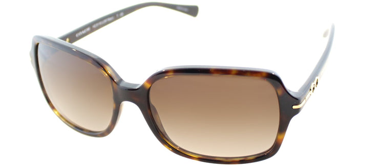 Coach HC 8116 500113 Rectangle Plastic Tortoise Sunglasses with Brown Gradient Lens
