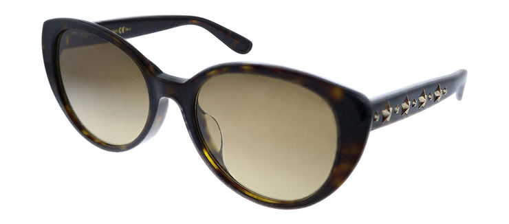 Jimmy Choo JC Elsie/S 086 HA Cat-Eye Plastic Havana Sunglasses with Brown Gradient Lens