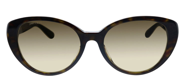 Jimmy Choo JC Elsie/S 086 HA Cat-Eye Plastic Havana Sunglasses with Brown Gradient Lens