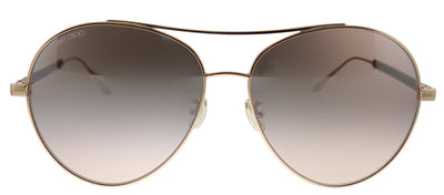 Jimmy Choo JC NORIA/F/S BKU G4 Aviator Metal Brown Sunglasses with Brown Mirror Lens