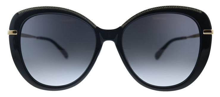 Jimmy Choo JC Phebe/F/S AE2 Oval Plastic Black Sunglasses with Grey Gradient Lens