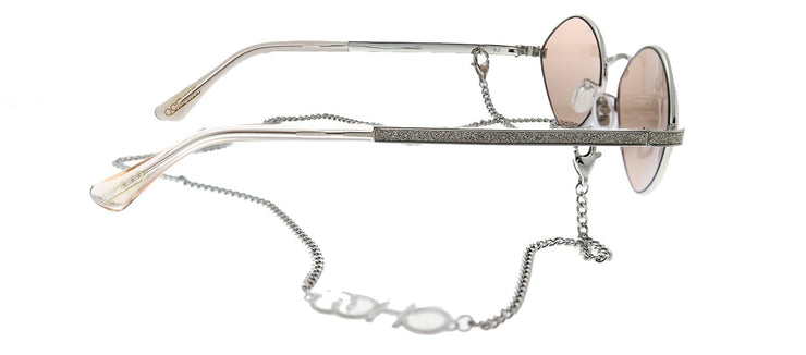 Jimmy Choo JC SONNY/S 9F6 2S Geometric Metal Silver Sunglasses with Pink Mirror Lens