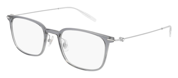 Montblanc MB 0100O 001 Rectangle Metal Grey Eyeglasses with Demo Lens