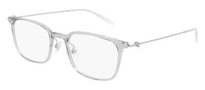 Montblanc MB 0100O 002 Rectangle Metal Clear Eyeglasses with Demo Lens
