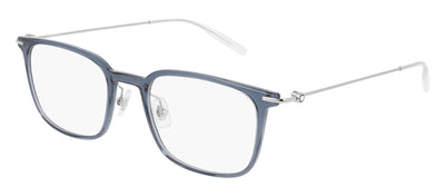 Montblanc MB 0100O 004 Rectangle Metal Grey Eyeglasses with Demo Lens