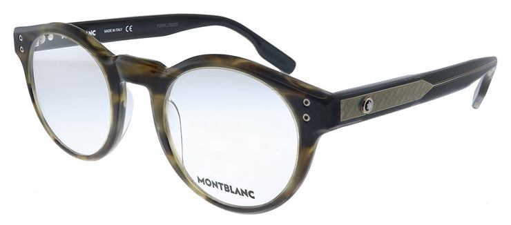 Montblanc MB 0123O 002 Round Acetate Brown Eyeglasses with Demo Lens