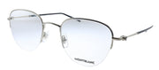 Montblanc MB 0129O 003 Round Metal Silver Eyeglasses with Demo Lens