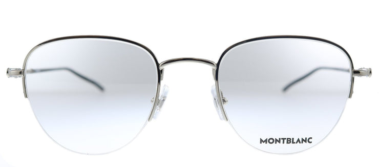 Montblanc MB 0129O 003 Round Metal Silver Eyeglasses with Demo Lens