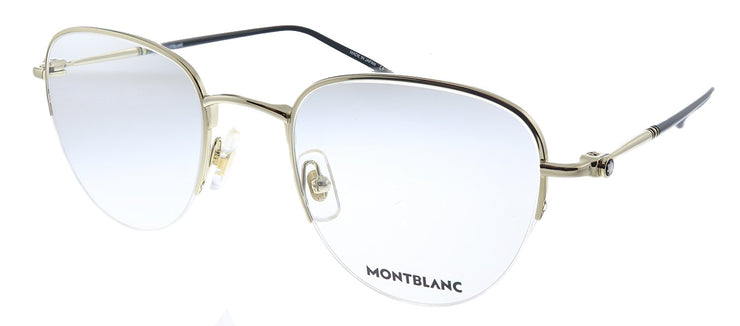 Montblanc MB 0129O 004 Round Metal Gold Eyeglasses with Demo Lens
