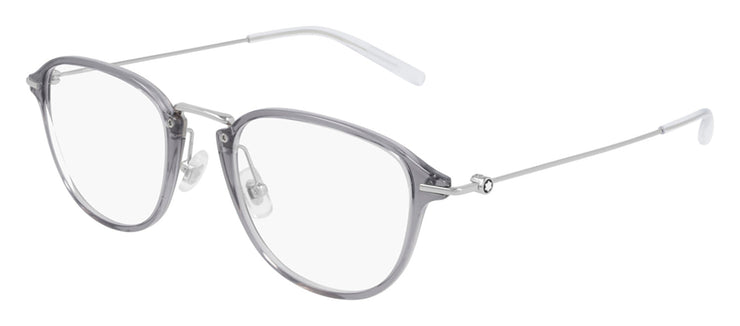 Montblanc MB 0155O 004 Round Metal Silver Eyeglasses with Demo Lens