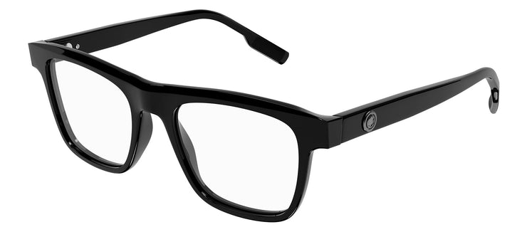 Montblanc MILLENNIALS MB 0203O 004 Rectangle Plastic Black Eyeglasses with Logo Stamped Demo Lenses