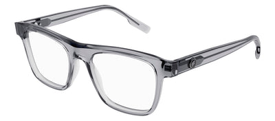 Montblanc MB 0203O 005 Square Plastic Grey Eyeglasses with Logo Stamped Demo Lenses Lens