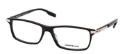 Montblanc MB 0217O 001 Rectangle Plastic Black Eyeglasses with Logo Stamped Demo Lenses