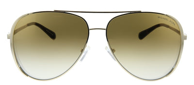 Michael Kors Chelsea Bright MK 1101B 1014GO Aviator Metal Gold Sunglasses with Gold Gradient Lens