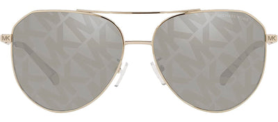 Michael Kors MK 1109 1014/E Aviator Metal Gold Sunglasses with Silver Mirror Lens