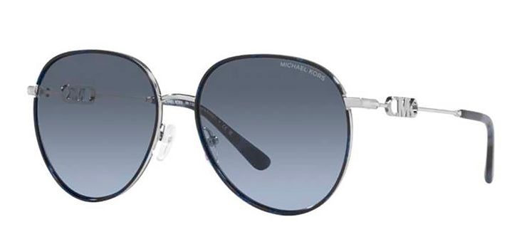 Michael Kors MK 1128J 10158F Aviator Metal Blue Sunglasses with Blue Gradient Lens