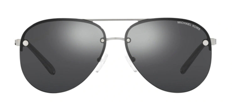 Michael Kors MK 1135B 10156G Aviator Metal Silver Sunglasses with Grey Mirror Lens