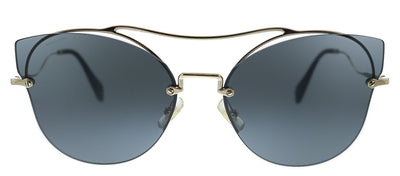Miu Miu Core Collection MU 52SS ZVN1A1 Butterfly Metal Gold Sunglasses with Grey Lens