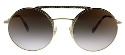 Miu Miu CORE COLLECTION MU 52VS ZVNQZ9 Round Metal Gold Sunglasses with Brown Gradient Lens