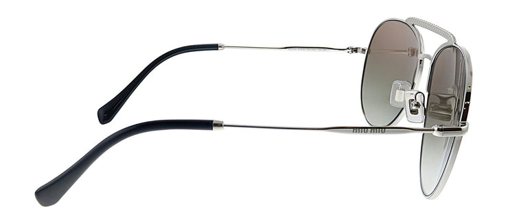 Miu Miu MU 53VS 1BC5O0 Pilot Metal Silver Sunglasses with Grey Mirror Lens