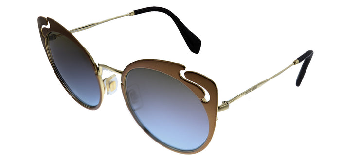 Miu Miu CORE COLLECTION MU 57US 130152 Cat-Eye Metal Brown Sunglasses with Pink Gradient Lens