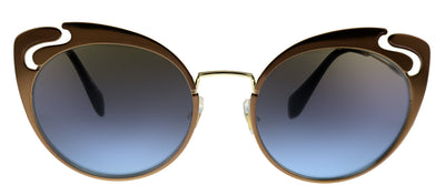 Miu Miu CORE COLLECTION MU 57US 130152 Cat-Eye Metal Brown Sunglasses with Pink Gradient Lens