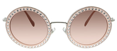 Miu Miu MU 59US 1530A5 Round Metal Pink Sunglasses with Pink Gradient Lens