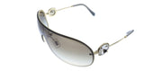 Miu Miu MU 67US ZVN5O0 Shield Metal Silver Sunglasses with Grey Mirror Lens