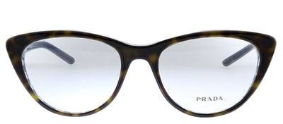 Prada PR 05XV 5121O1 Cat-Eye Plastic Havana Blue Chess Eyeglasses with Demo Lens