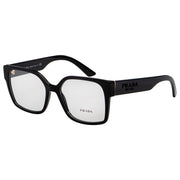 Prada PR 10WV 1AB1O1 Rectangle Plastic Black Eyeglasses with Logo Stamped Demo Lenses