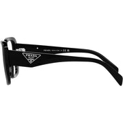 Prada PR 10ZV 1AB1O1 Square Plastic Black Eyeglasses with Logo Stamped Demo Lenses