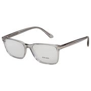 Prada PR 14WV U431O1 Rectangle Plastic Grey Eyeglasses with Logo Stamped Demo Lenses