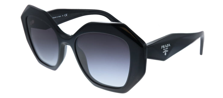 Prada PR 16WS 1AB5D1 Geometric Plastic Black Sunglasses with Grey Gradient Lens