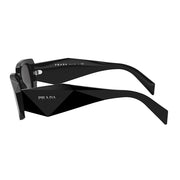 Prada PR 17WSF 1AB5S0 Rectangle Plastic Black Sunglasses with Grey Lens
