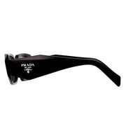 Prada PR 17WS 1AB07Z Rectangle Plastic Black Sunglasses with Grey Mirror Lens