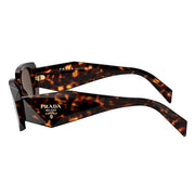 Prada PR 17WS 2AU8C1 Rectangle Plastic Tortoise Sunglasses with Brown Lens