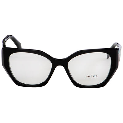 Prada PR 18WV 1AB1O1 Fashion Plastic Black Eyeglasses with Logo Stamped Demo Lenses