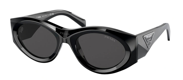 Prada PR 20ZS 1AB5S0 Oval Plastic Black Sunglasses with Grey Lens
