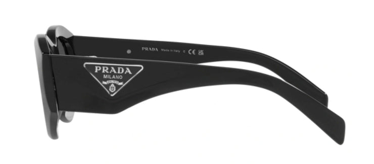 Prada PR 20ZS 1AB5S0 Oval Plastic Black Sunglasses with Grey Lens
