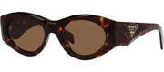 Prada PR 20ZS 2AU06B Oval Plastic Tortoise Sunglasses with Brown Lens