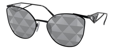 Prada PR 50ZS 1AB03T Fashion Metal Black Sunglasses with Grey Mirror Lens