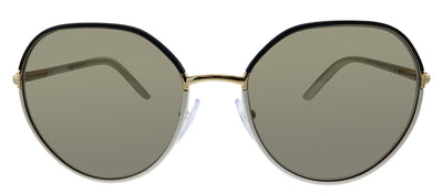 Prada PR 65XS YC45G1 Round Metal Black Sunglasses with Brown Lens