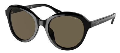 Ralph Lauren RA 5286U 5001/3 Round Plastic Black Sunglasses with Brown Lens