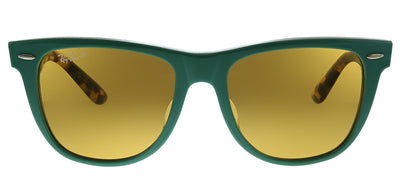 Ray-Ban Wayfarer RB 2140F 1240N9 Wayfarer Plastic Green Sunglasses with Yellow Polarized Lens